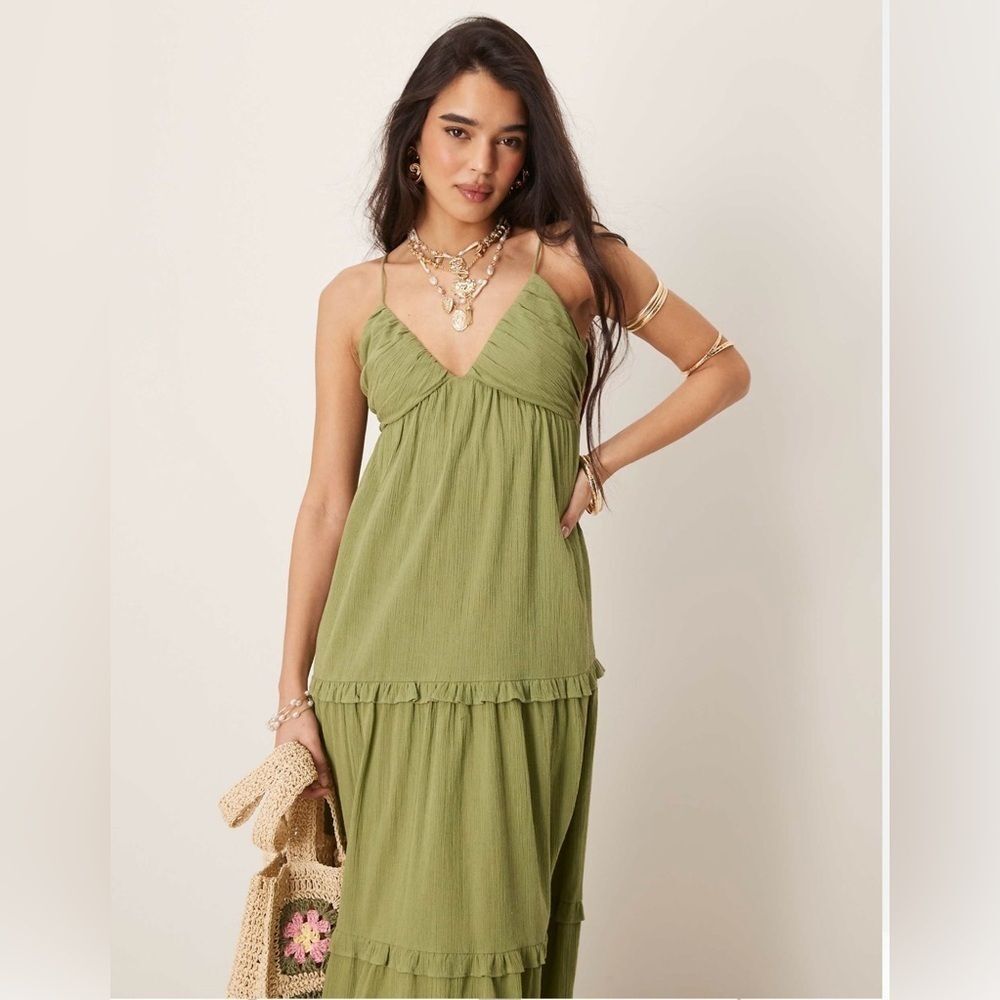 Cami dress in olive - Picture 2 of 4